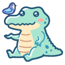 Kawaii Crocodile and Little Bird cursor