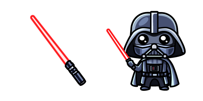 Kawaii Darth Vader and Lightsaber