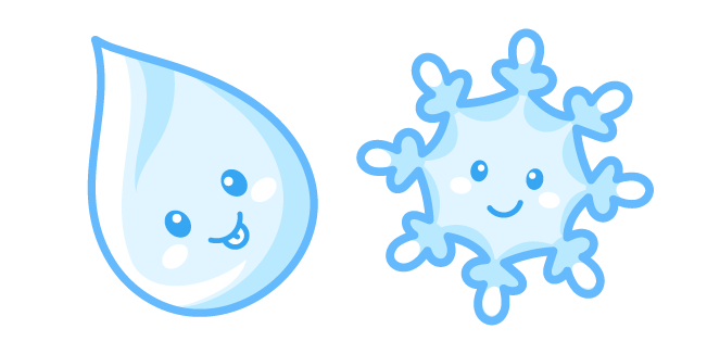 Kawaii Drop and Snowflake