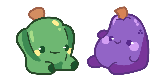 Kawaii Green Pepper and Eggplant