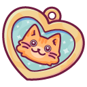 Kawaii Locket Necklace with Cats pointer