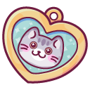 Kawaii Locket Necklace with Cats cursor