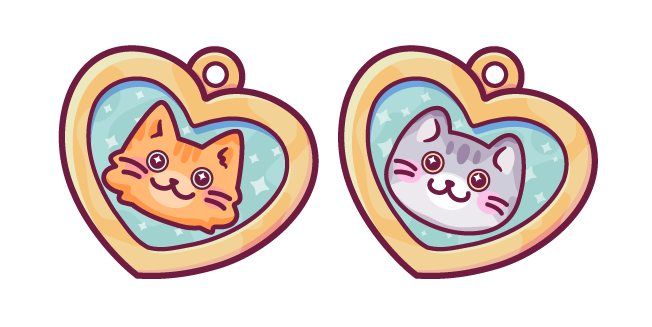 Kawaii Locket Necklace with Cats