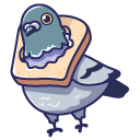 Kawaii Pigeon with Bread pointer