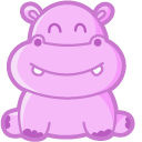 Kawaii Pink Hippopotamus cursor