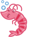 Kawaii Pink Smiling Shrimp cursor