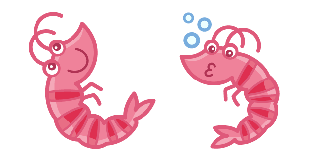 Kawaii Pink Smiling Shrimp