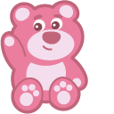 Kawaii Pink Teddy and Balloon cursor