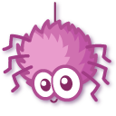 Kawaii Purple and Pink Spiders cursor