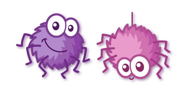 Kawaii Purple and Pink Spiders