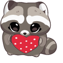 Kawaii Raccoon with a Heart Toy pointer