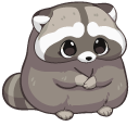Kawaii Raccoon with a Heart Toy cursor