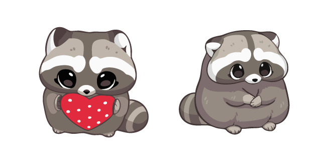 Kawaii Raccoon with a Heart Toy