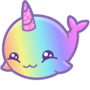 Kawaii Rainbow Whale Unicorn cursor