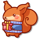 Kawaii Squirrel in a Christmas Sweater pointer