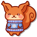 Kawaii Squirrel in a Christmas Sweater cursor