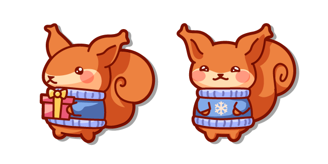 Kawaii Squirrel in a Christmas Sweater