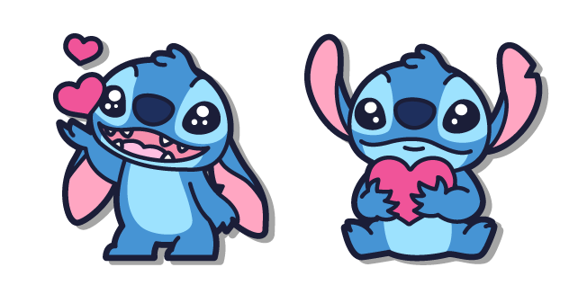 Kawaii Stitch with Little Hearts