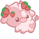 Kawaii Strawberry Cow and Strawberries cursor