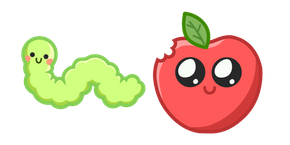 Kawaii Worm and Apple