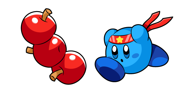 Kirby Blue Kirby and Red Apples