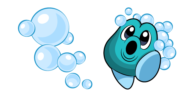 Kirby Bubble Head and Blue Bubbles