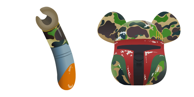 Bape and Medicom Boba Fett