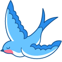 Blue Swallow and Hyacinth Flowers cursor