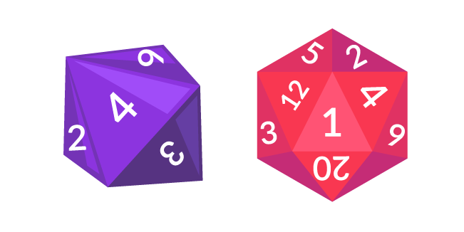 D&D RPG D8 and D20 Dice