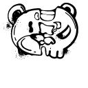 Graffiti Black and White Teddy Bear pointer