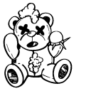 Graffiti Black and White Teddy Bear cursor