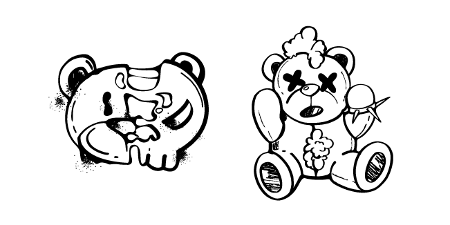 Graffiti Black and White Teddy Bear