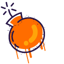 Graffiti Orange Bomb and Purple Skull pointer