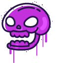 Graffiti Orange Bomb and Purple Skull cursor