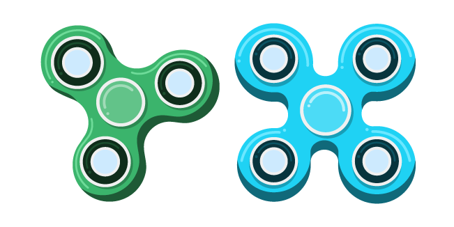 Green and Blue Spinner Toys