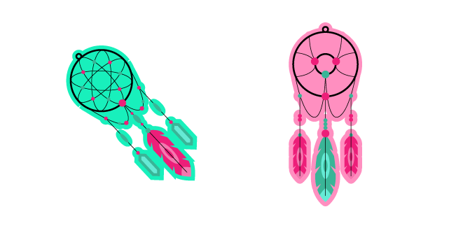 Green and Pink Dreamcatchers