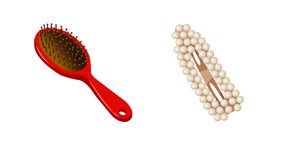 Hairbrush and Hair Clip