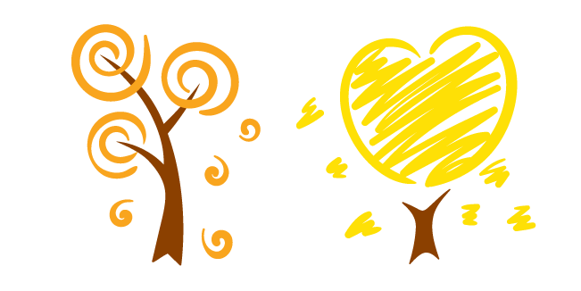 Hand-Drawn Autumn Trees
