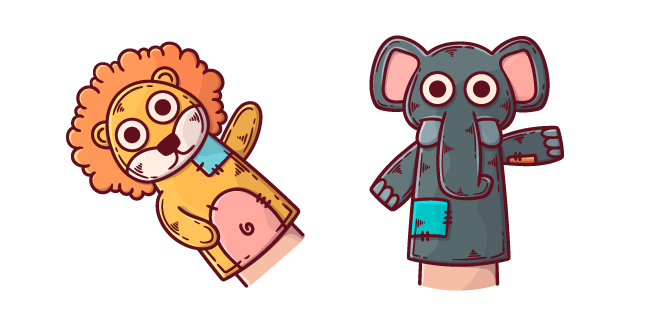 Lion and Elephant Finger Puppets