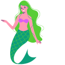 Mermaid and Green Fish cursor