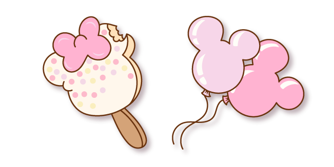 Mickey Mouse Shaped Balloons and Ice Cream