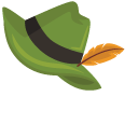 Oktoberfest Hat with Feather and Pretzel pointer