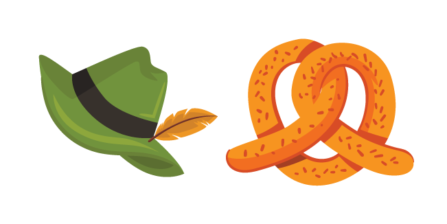 Oktoberfest Hat with Feather and Pretzel