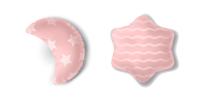 Pink Crescent Moon and Star Pillows
