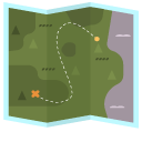 Travel Backpack and Map pointer