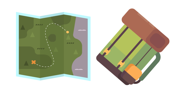 Travel Backpack and Map