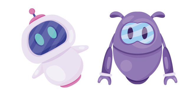 White and Purple Robots