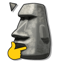 Moai Stone Face Thinking Meme cursor
