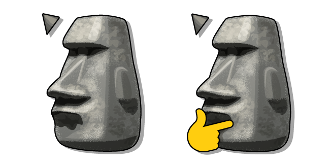 Moai Stone Face Thinking Meme