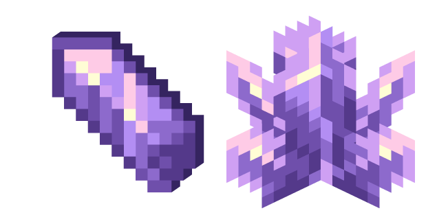 Minecraft Amethyst Cluster and Amethyst Shard